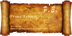 Prusz Erhard névjegykártya